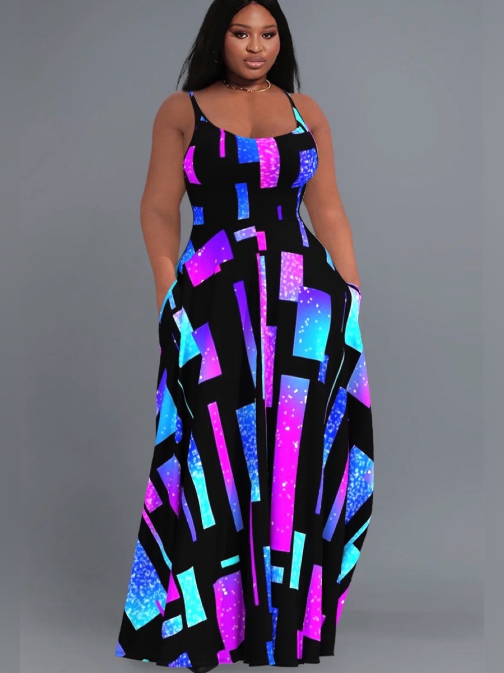 Xpluswear Geometric Print Maxi Sz XL